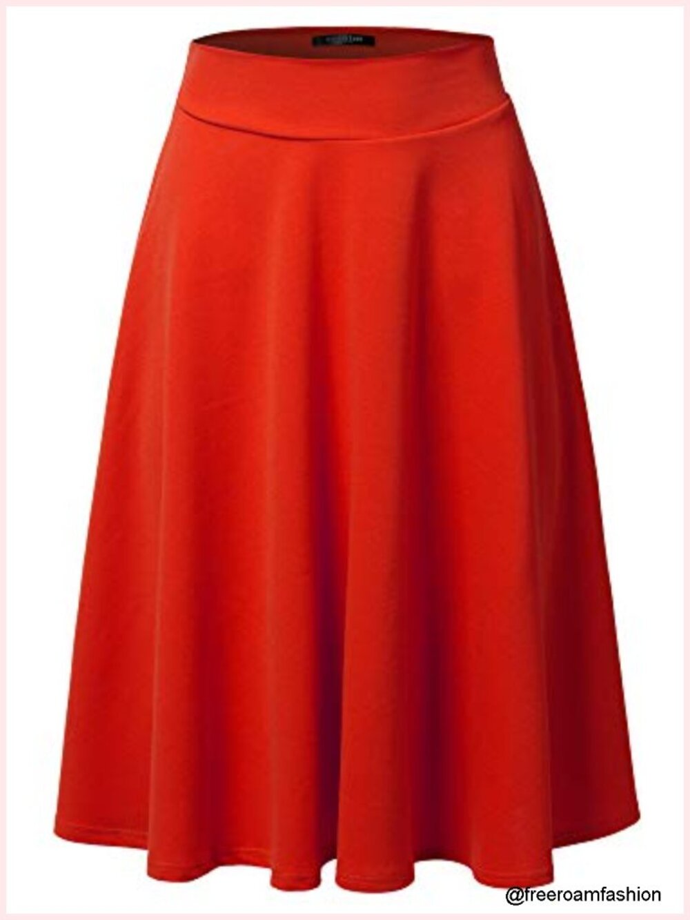 A-Line Midi Skirt - Stretchy High Waisted Flare Skirt with Plus Size